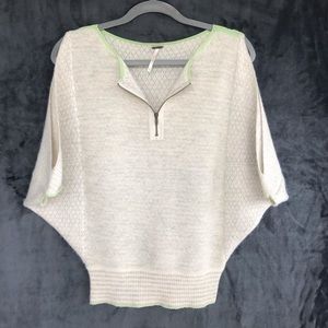 💕 Free People Cold Shoulder Striped Wool /Angora Top